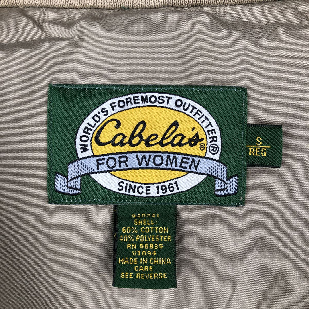 90s-00'S Cabelas Vest, Women's Size S (approx.), Vintage cotton Khaki type Vintage Second Hand