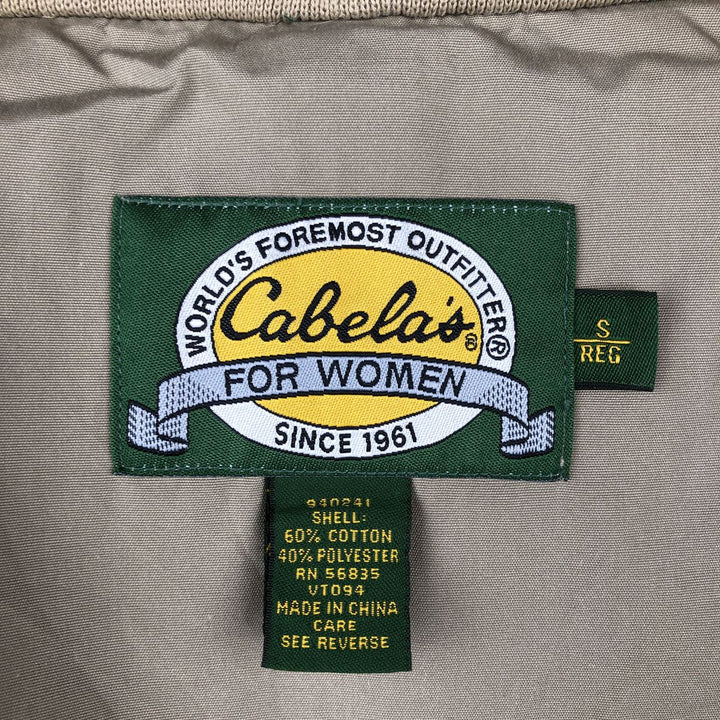 90s-00'S Cabelas Vest, Women's Size S (approx.), Vintage cotton Khaki type Vintage Second Hand