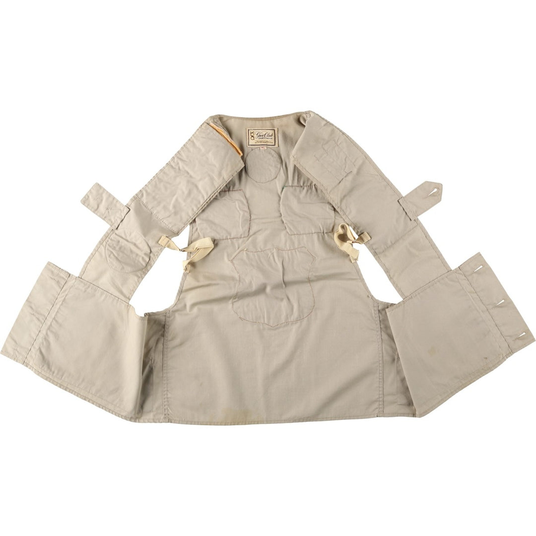 1950s-era Gun Club Sportswear custom patch shooting vest, men's size M (approx.) unclear Beige type Vintage Second Hand
