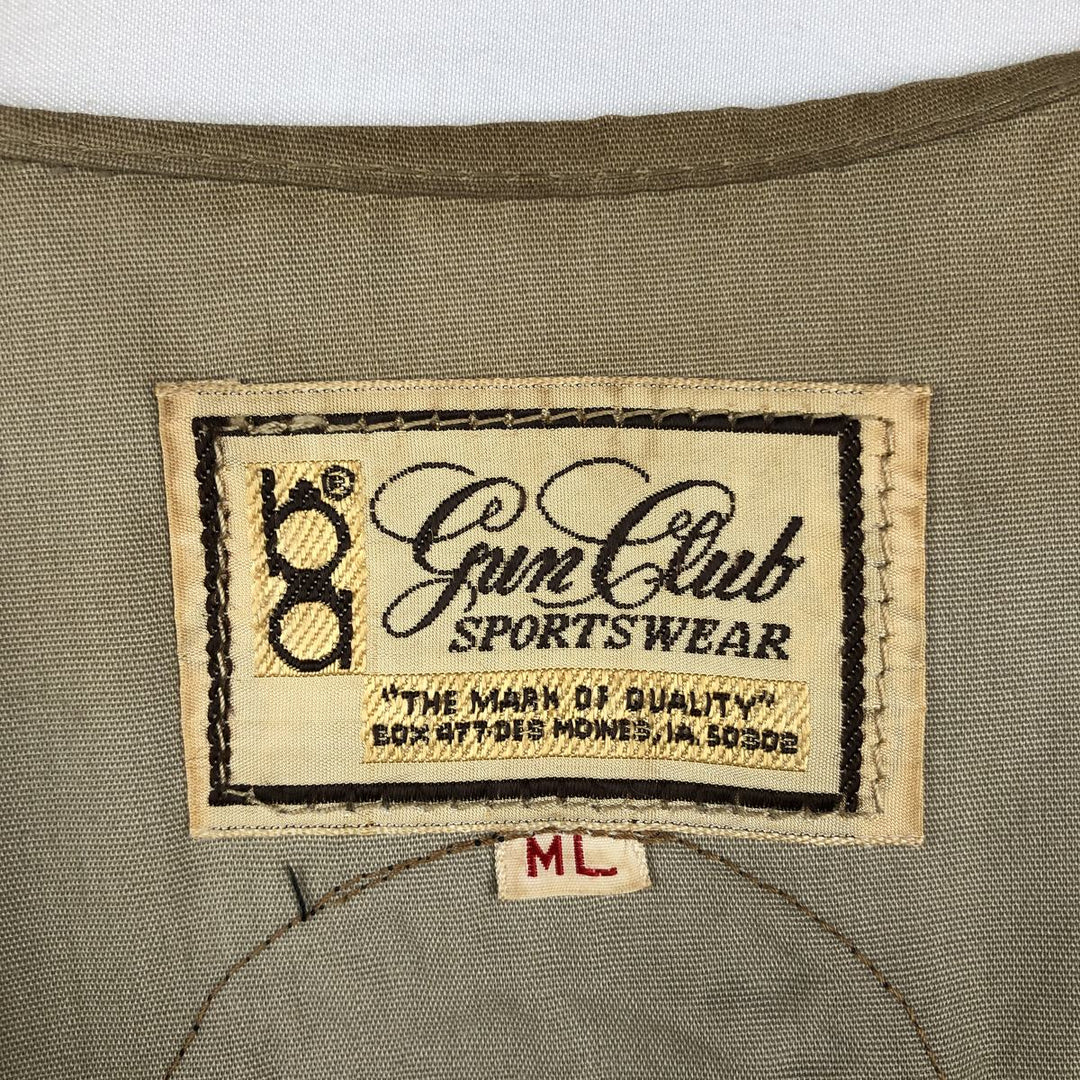 1950s-era Gun Club Sportswear custom patch shooting vest, men's size M (approx.) unclear Beige type Vintage Second Hand