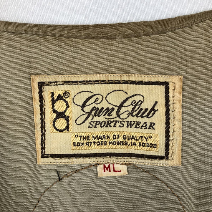1950s-era Gun Club Sportswear custom patch shooting vest, men's size M (approx.) unclear Beige type Vintage Second Hand