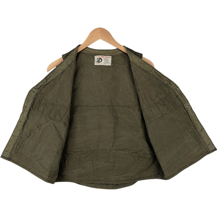 1960'S Black Sheep Hunting Vest, Men's Size S (approx.), Vintage cotton Khaki type Vintage Second Hand