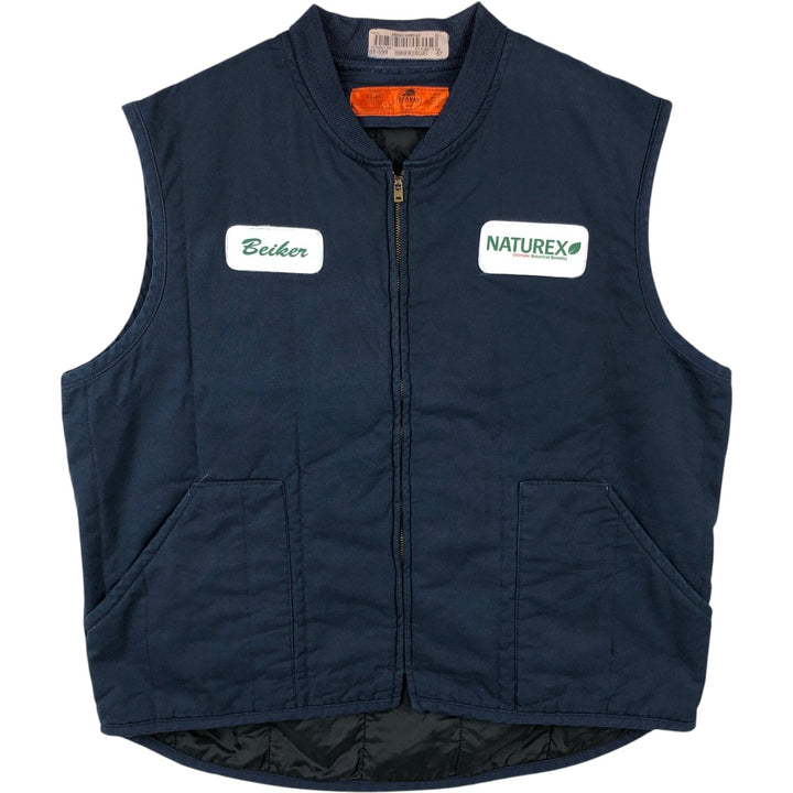 Red Kap padded work vest, men's size XL. polyester navy blue type Vintage Second Hand