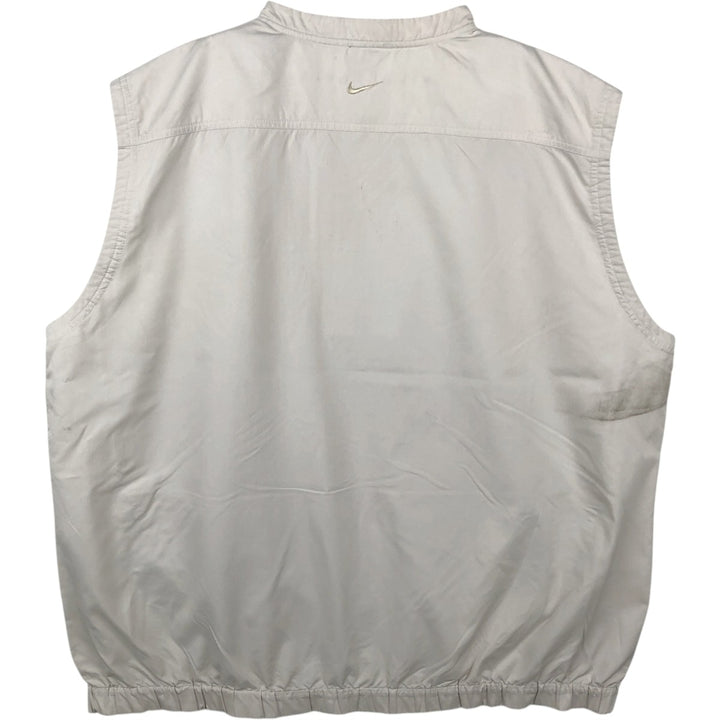 Nike Golf V-neck warm-up vest, men's size XL polyester ivory Vintage Second Hand