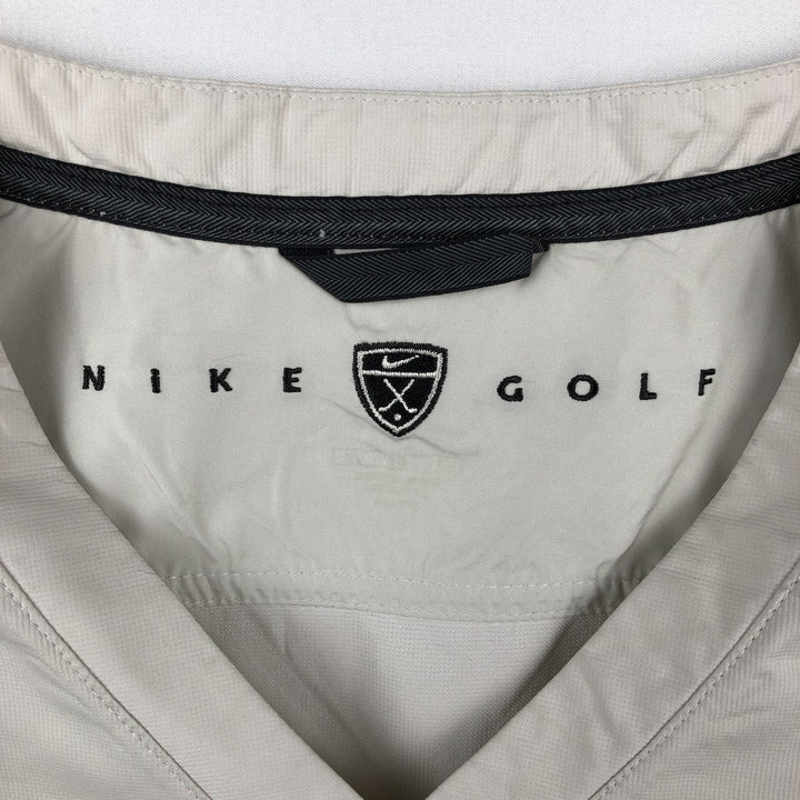 Nike Golf V-neck warm-up vest, men's size XL polyester ivory Vintage Second Hand