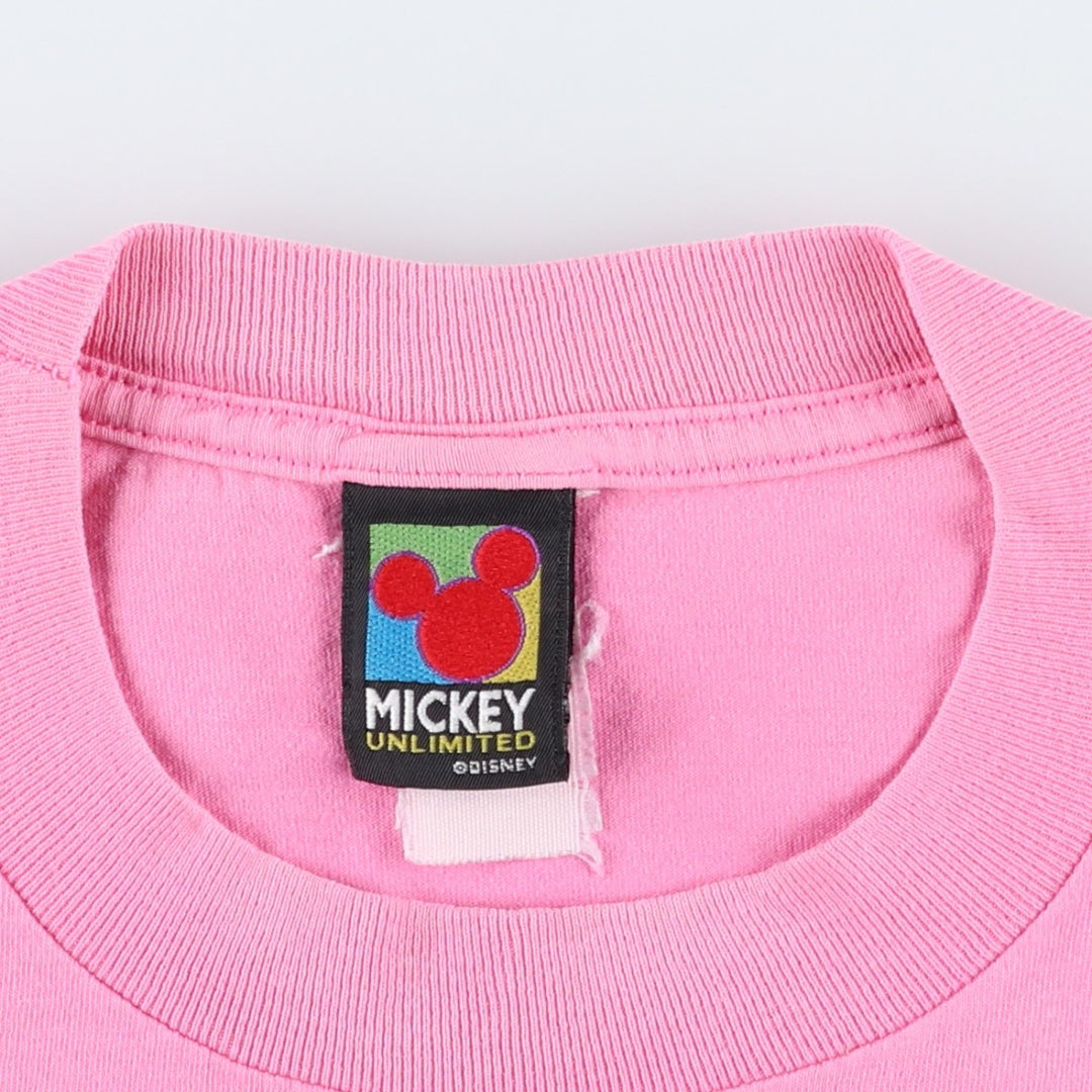 90'S MICKEY UNLIMITED MICKEY MOUSE Mickey Mouse Character Print T-Shirt, Made in USA, Men's XL equivalent, Vintage unclear pink type Vintage Second Hand