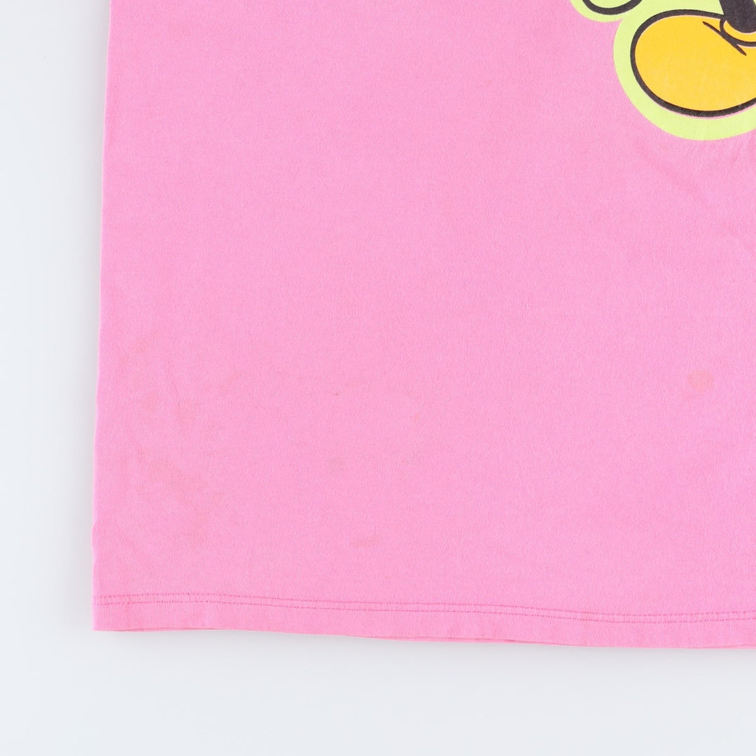 90'S MICKEY UNLIMITED MICKEY MOUSE Mickey Mouse Character Print T-Shirt, Made in USA, Men's XL equivalent, Vintage unclear pink type Vintage Second Hand
