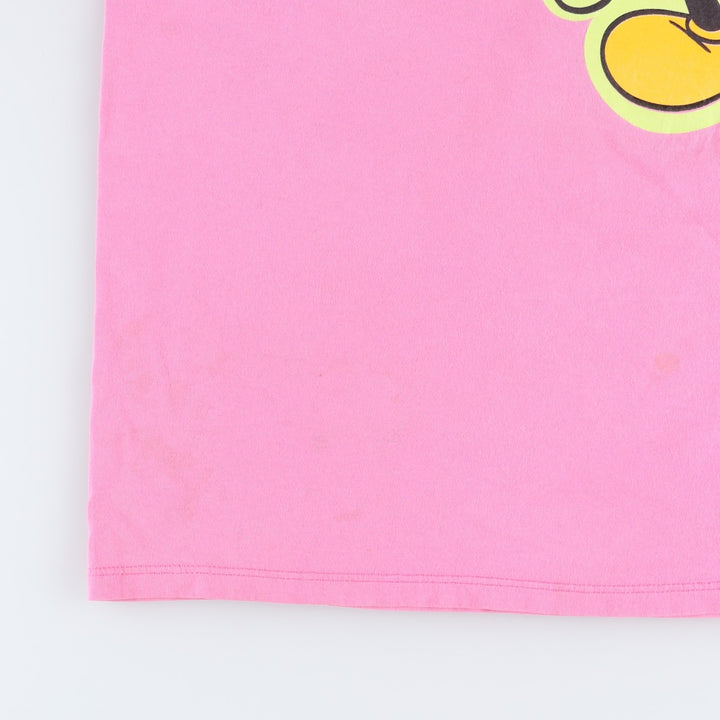 90'S MICKEY UNLIMITED MICKEY MOUSE Mickey Mouse Character Print T-Shirt, Made in USA, Men's XL equivalent, Vintage unclear pink type Vintage Second Hand