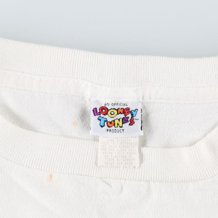 90'S Looney Tunes Tweety character print T-shirt, Made in USA, Men's XL equivalent, Vintage cotton white type Vintage Second Hand