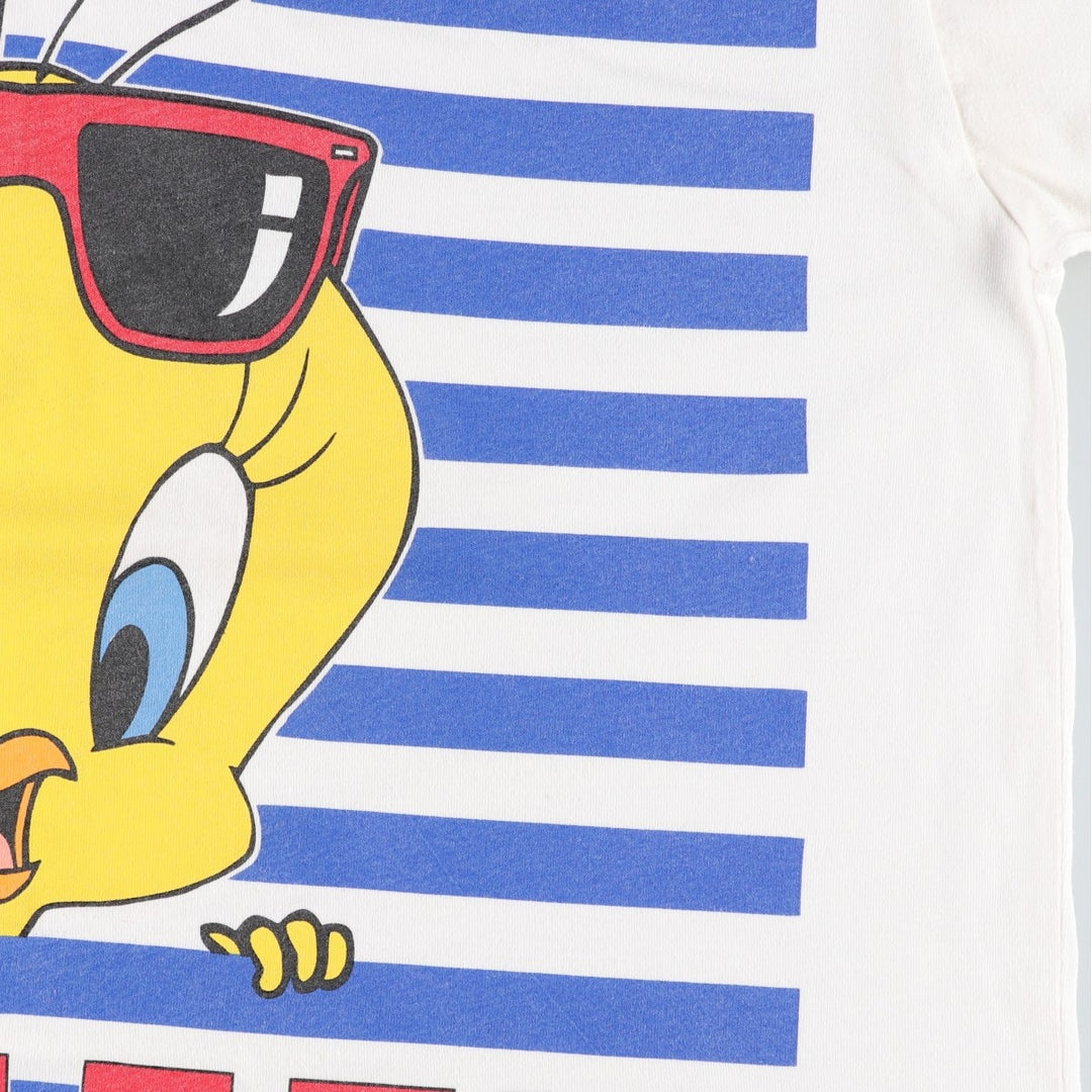 90'S Looney Tunes Tweety character print T-shirt, Made in USA, Men's XL equivalent, Vintage cotton white type Vintage Second Hand