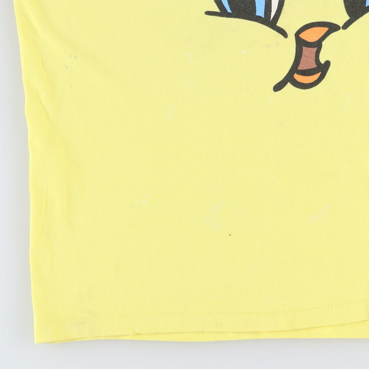 90'S Six Flags Looney Tunes Tweety Character Print T-Shirt, Made in USA, Men's XXL equivalent, Vintage cotton yellow type Vintage Second Hand