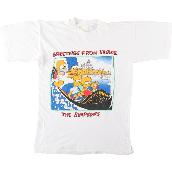 ~90'S THE SIMPSONS Character Print T-Shirt, Men's Size S (Equivalent), Vintage unclear white type Vintage Second Hand