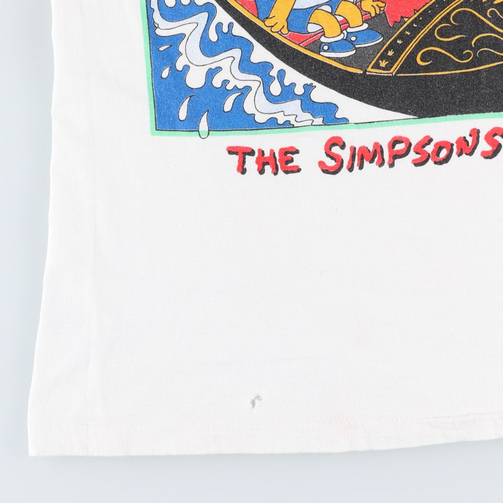 ~90'S THE SIMPSONS Character Print T-Shirt, Men's Size S (Equivalent), Vintage unclear white type Vintage Second Hand