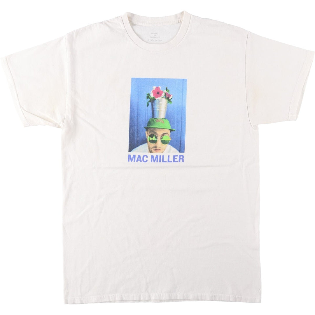 MAC MILLER Mac Miller Rap T-shirt Rap T Men's L size cotton pale white type Vintage Second Hand