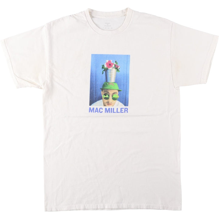 MAC MILLER Mac Miller Rap T-shirt Rap T Men's L size cotton pale white type Vintage Second Hand