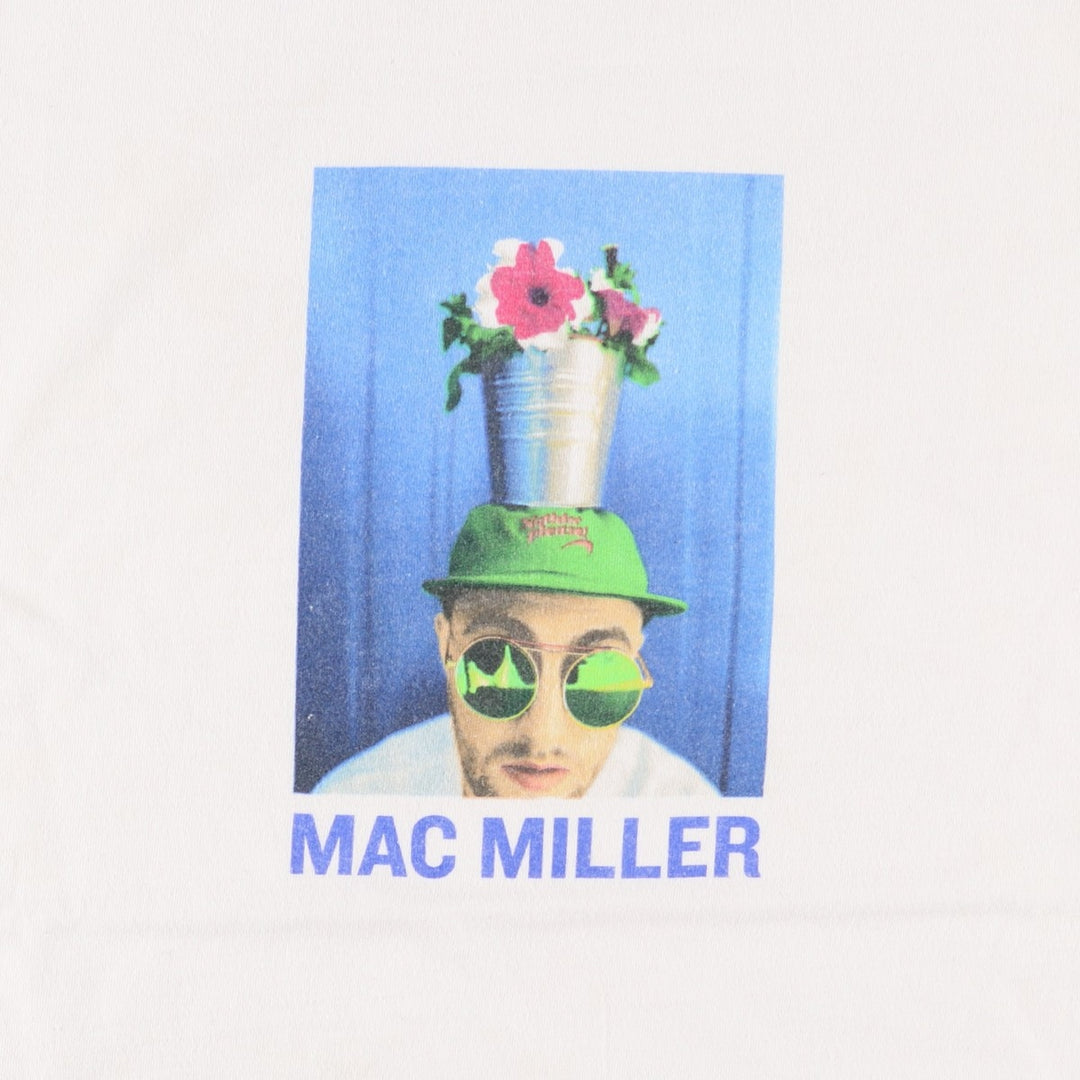 MAC MILLER Mac Miller Rap T-shirt Rap T Men's L size cotton pale white type Vintage Second Hand