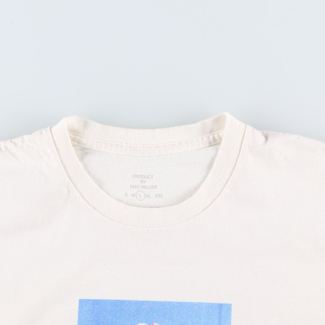 MAC MILLER Mac Miller Rap T-shirt Rap T Men's L size cotton pale white type Vintage Second Hand