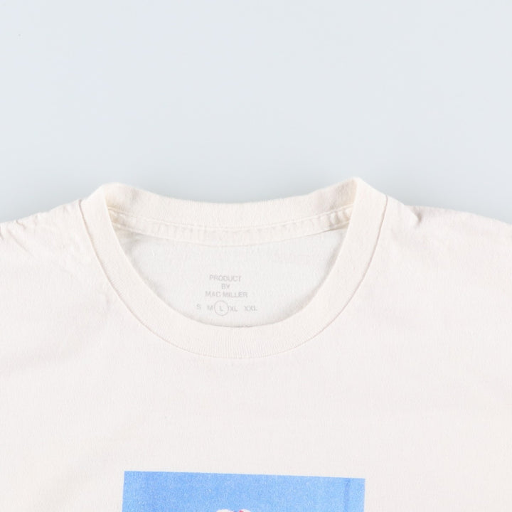 MAC MILLER Mac Miller Rap T-shirt Rap T Men's L size cotton pale white type Vintage Second Hand