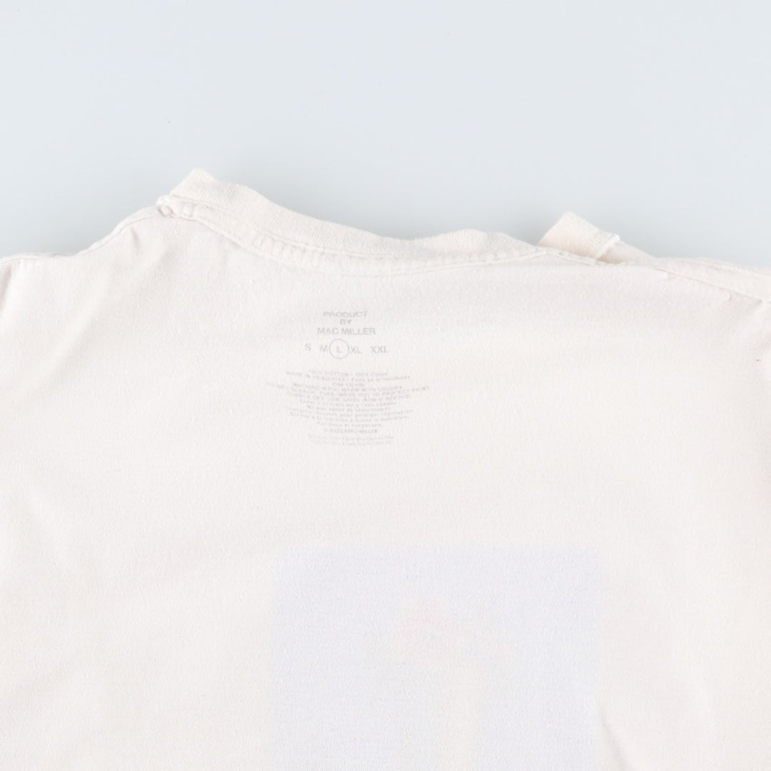 MAC MILLER Mac Miller Rap T-shirt Rap T Men's L size cotton pale white type Vintage Second Hand