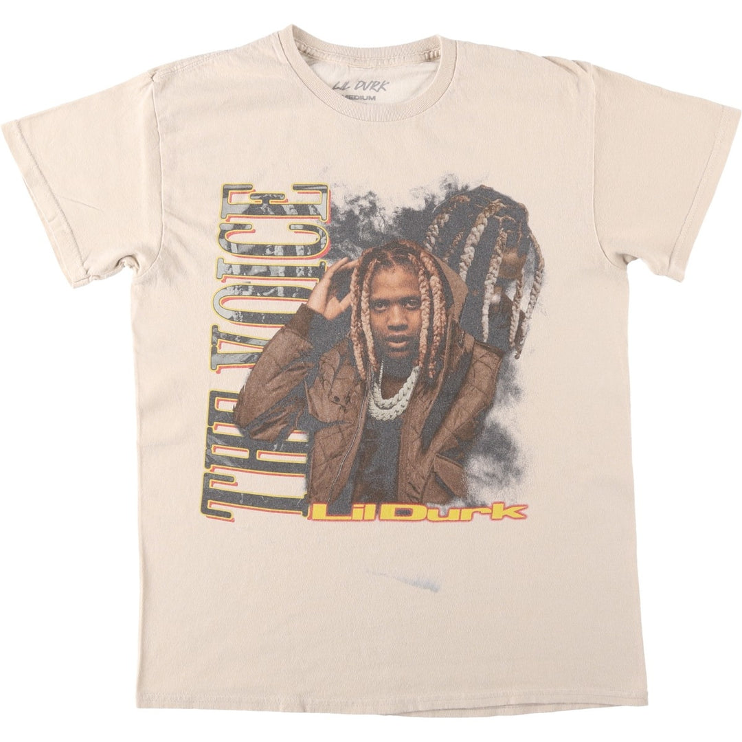 LIL DURK Rap T-Shirt (Men's Size M) cotton Beige type Vintage Second Hand