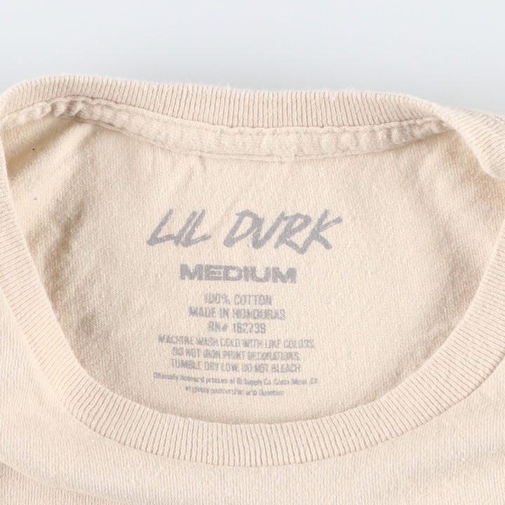 LIL DURK Rap T-Shirt (Men's Size M) cotton Beige type Vintage Second Hand