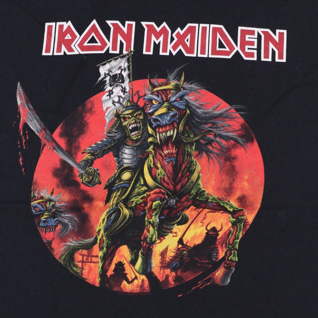 IRON MAIDEN Iron Maiden Band T-shirt Band T Men's L size cotton black type Vintage Second Hand