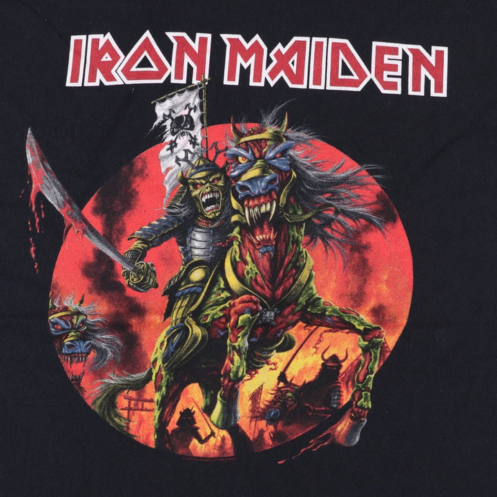 IRON MAIDEN Iron Maiden Band T-shirt Band T Men's L size cotton black type Vintage Second Hand