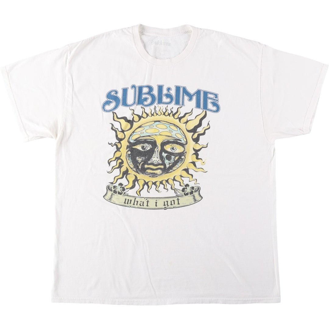 SUBLIME Band T-shirt, Men's XL size cotton white type Vintage Second Hand
