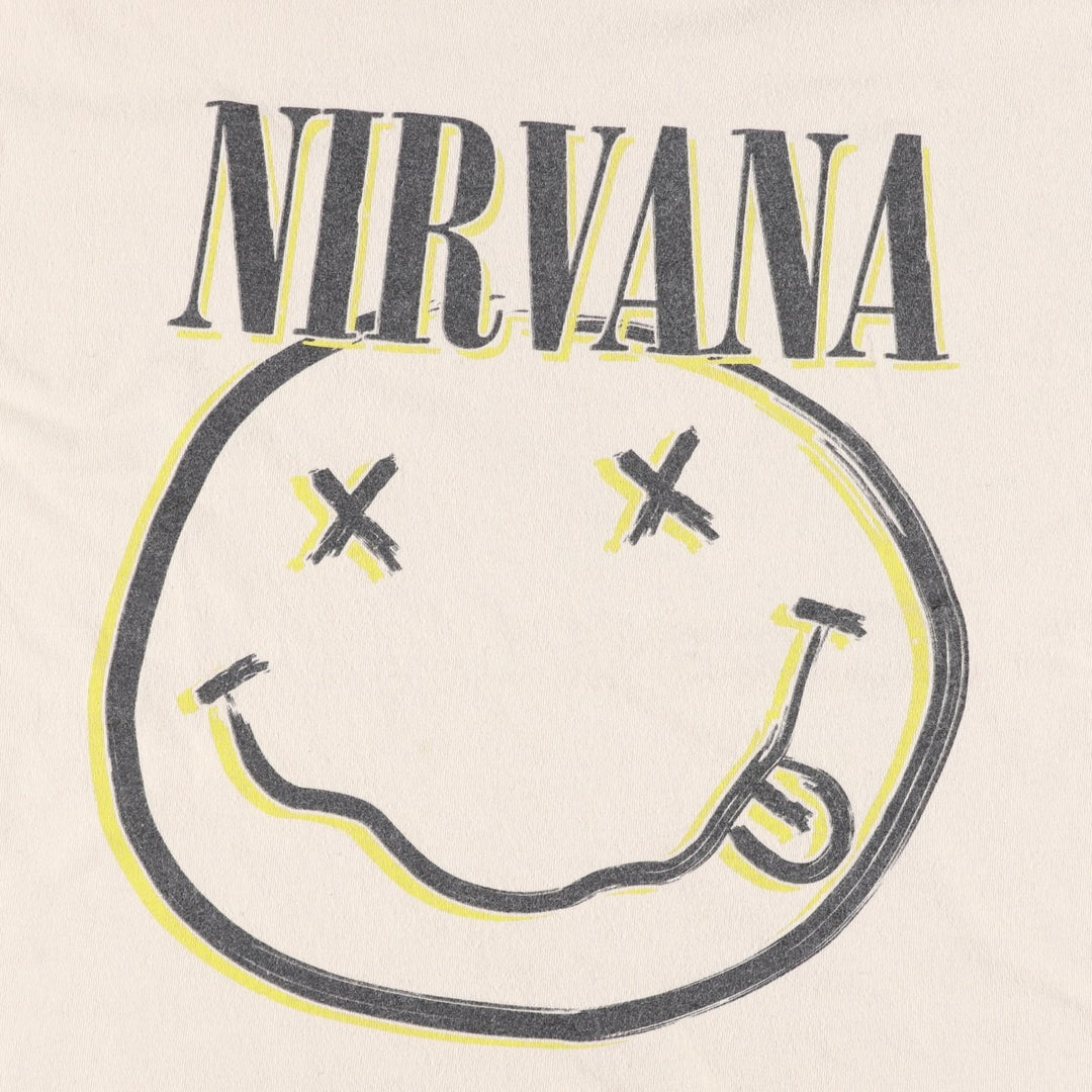 NIRVANA Nirvana Band T-shirt, Band T, Men's XL size cotton Beige type Vintage Second Hand