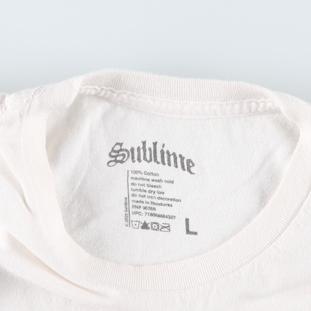 SUBLIME Band T-shirt, Men's L size cotton white type Vintage Second Hand