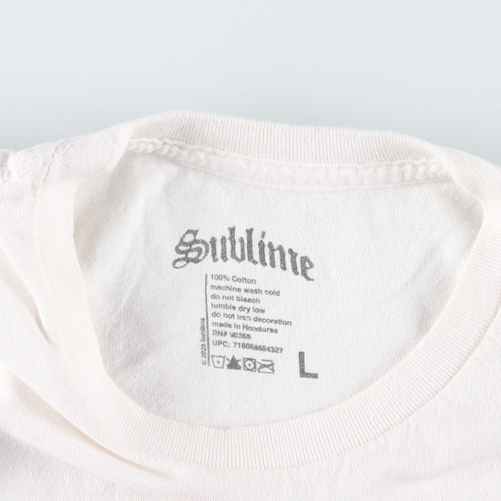SUBLIME Band T-shirt, Men's L size cotton white type Vintage Second Hand