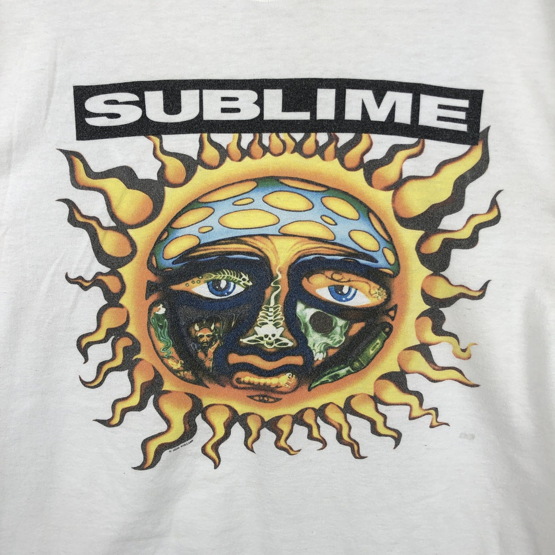 00'S Tartex TULTEX SUBLIME Band T-shirt, Men's size L cotton white type Vintage Second Hand