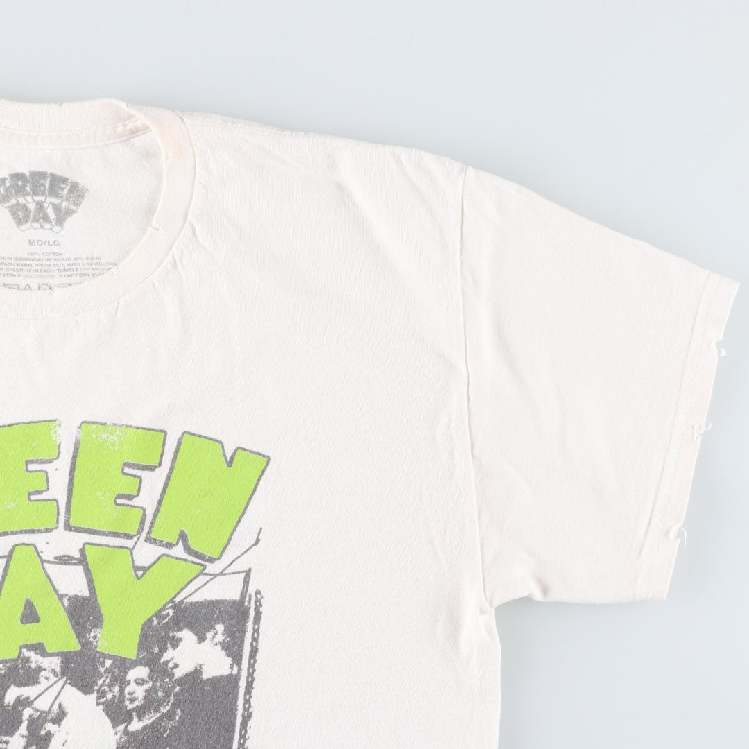 GREEN DAY Green Day Band T-shirt Band T Men's L size cotton white type Vintage Second Hand