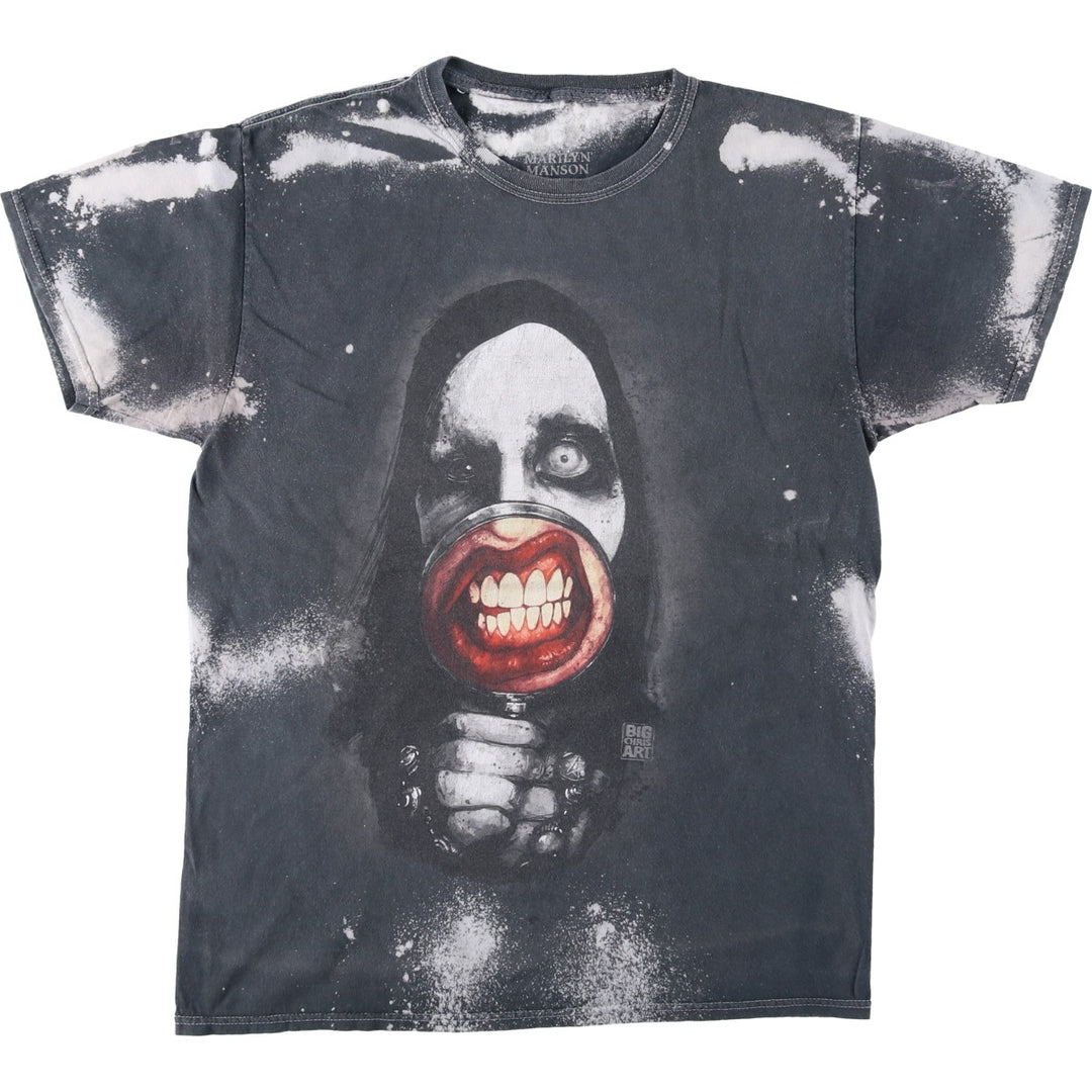 MARILYN MANSON Marilyn Manson Band T-shirt Band T Men's M size cotton black type Vintage Second Hand