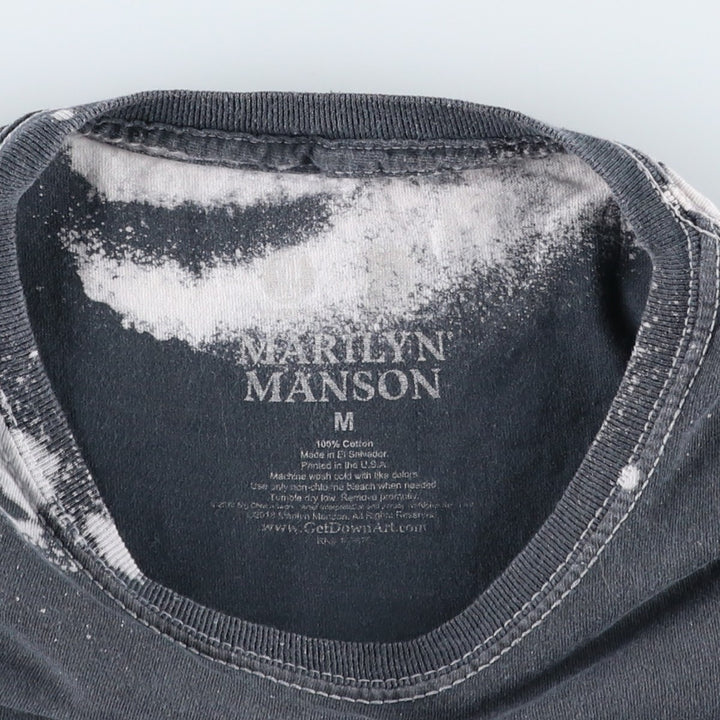 MARILYN MANSON Marilyn Manson Band T-shirt Band T Men's M size cotton black type Vintage Second Hand