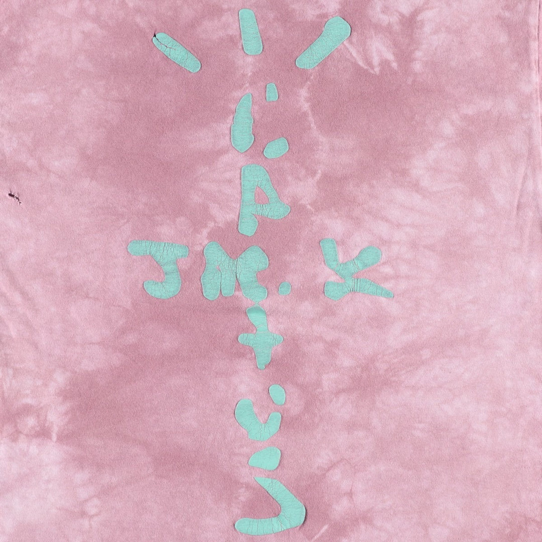 TRAVIS SCOTT McDonald's Tie-Dye Pattern Wrap T-Shirt (Men's Size L) cotton pink type Vintage Second Hand