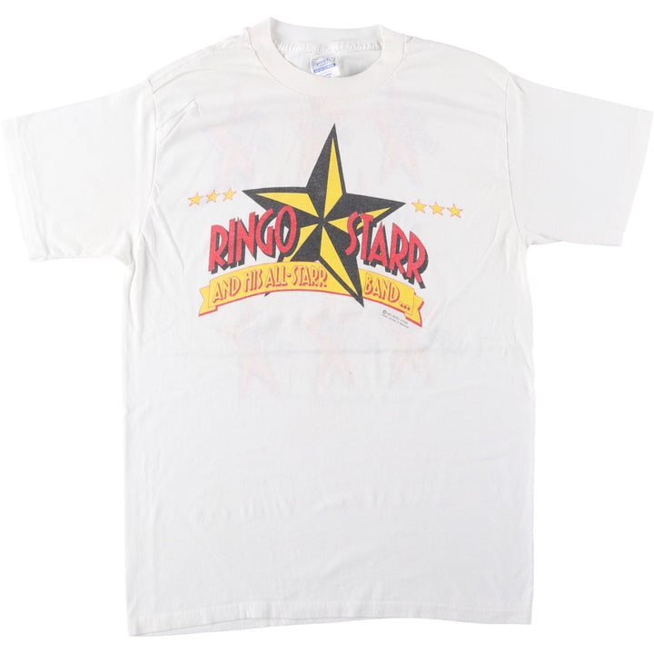 80'S Spring Ford Ringo Starr & His All-Starr Band Band T-Shirt, Made in USA, Men's XL equivalent, Vintage cotton white type Vintage Second Hand