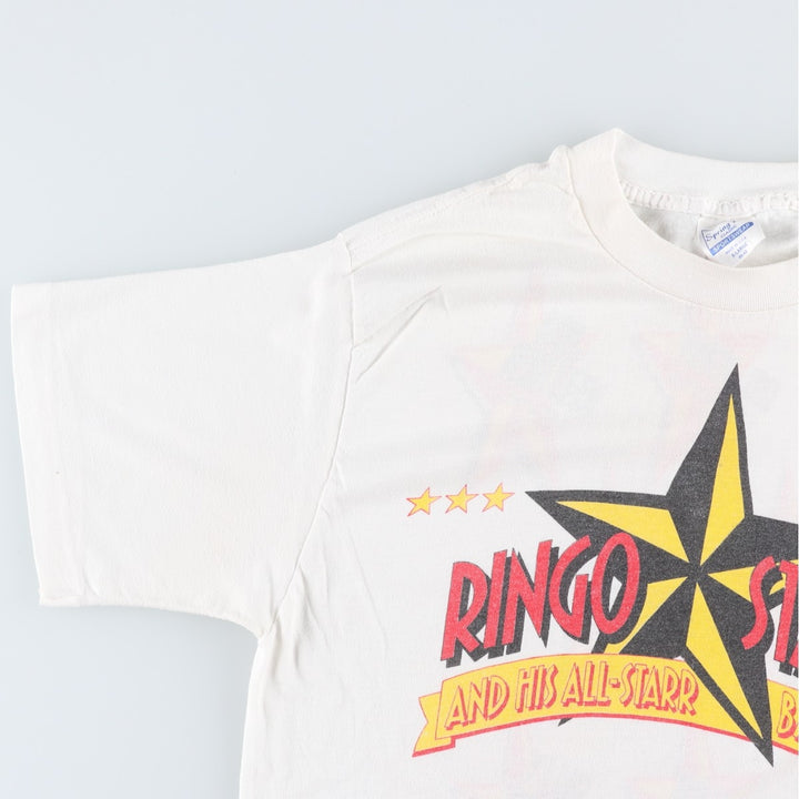 80'S Spring Ford Ringo Starr & His All-Starr Band Band T-Shirt, Made in USA, Men's XL equivalent, Vintage cotton white type Vintage Second Hand