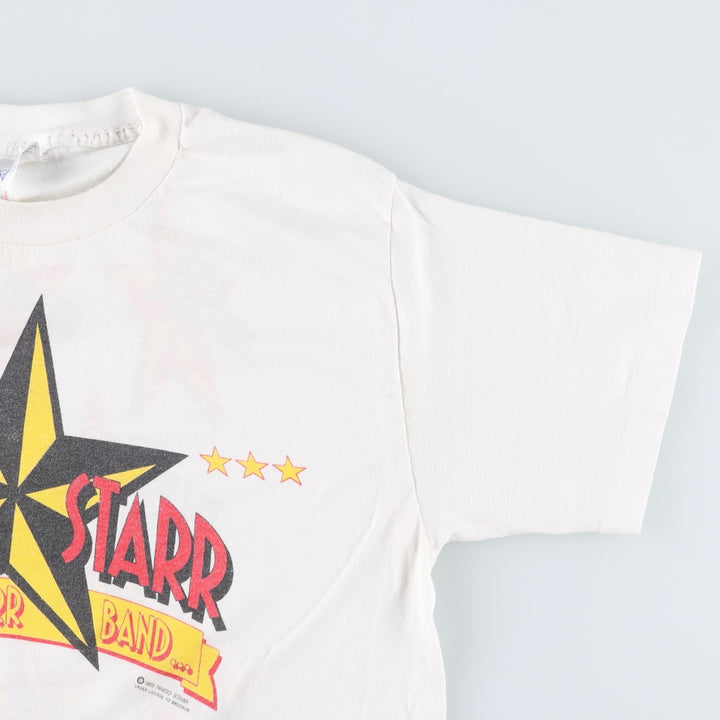 80'S Spring Ford Ringo Starr & His All-Starr Band Band T-Shirt, Made in USA, Men's XL equivalent, Vintage cotton white type Vintage Second Hand