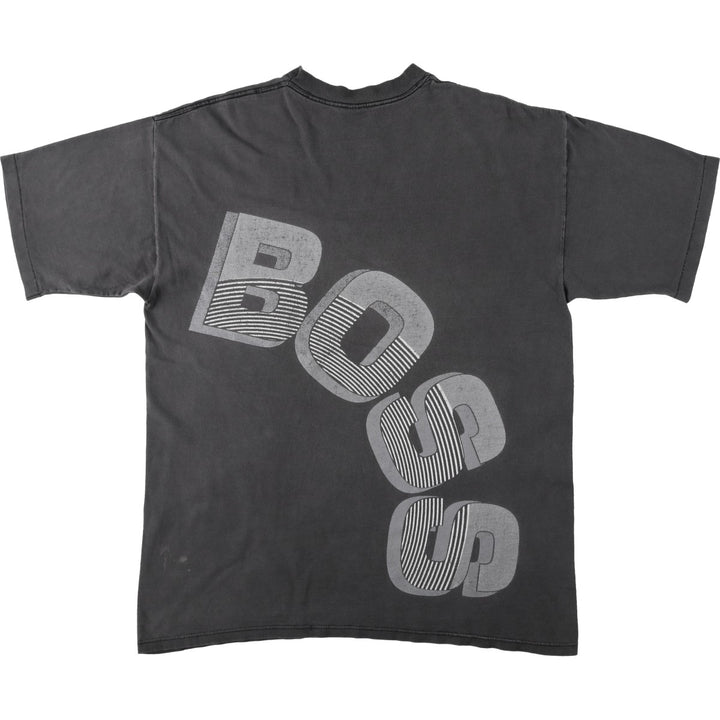 90'S Hugo Boss Short-Sleeve Printed T-Shirt, Made in USA, Men's Size XL (Equivalent), Vintage cotton Charcoal Vintage Second Hand