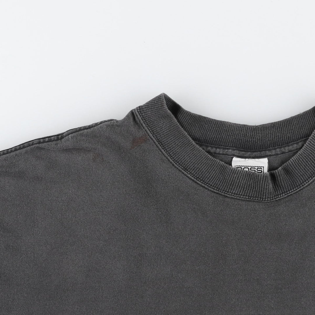 90'S Hugo Boss Short-Sleeve Printed T-Shirt, Made in USA, Men's Size XL (Equivalent), Vintage cotton Charcoal Vintage Second Hand