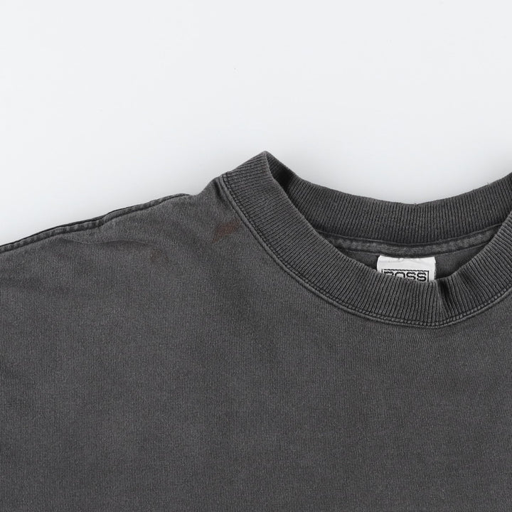 90'S Hugo Boss Short-Sleeve Printed T-Shirt, Made in USA, Men's Size XL (Equivalent), Vintage cotton Charcoal Vintage Second Hand