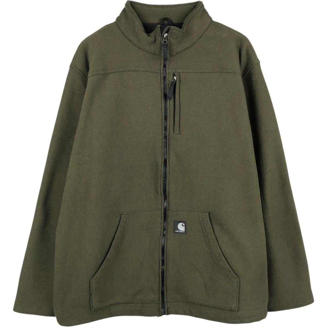 Carhartt fleece jacket, men's size XL (approx.) polyester Khaki type Vintage Second Hand