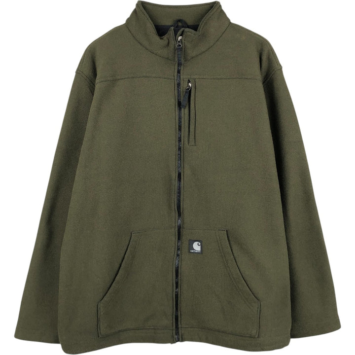 Carhartt fleece jacket, men's size XL (approx.) polyester Khaki type Vintage Second Hand
