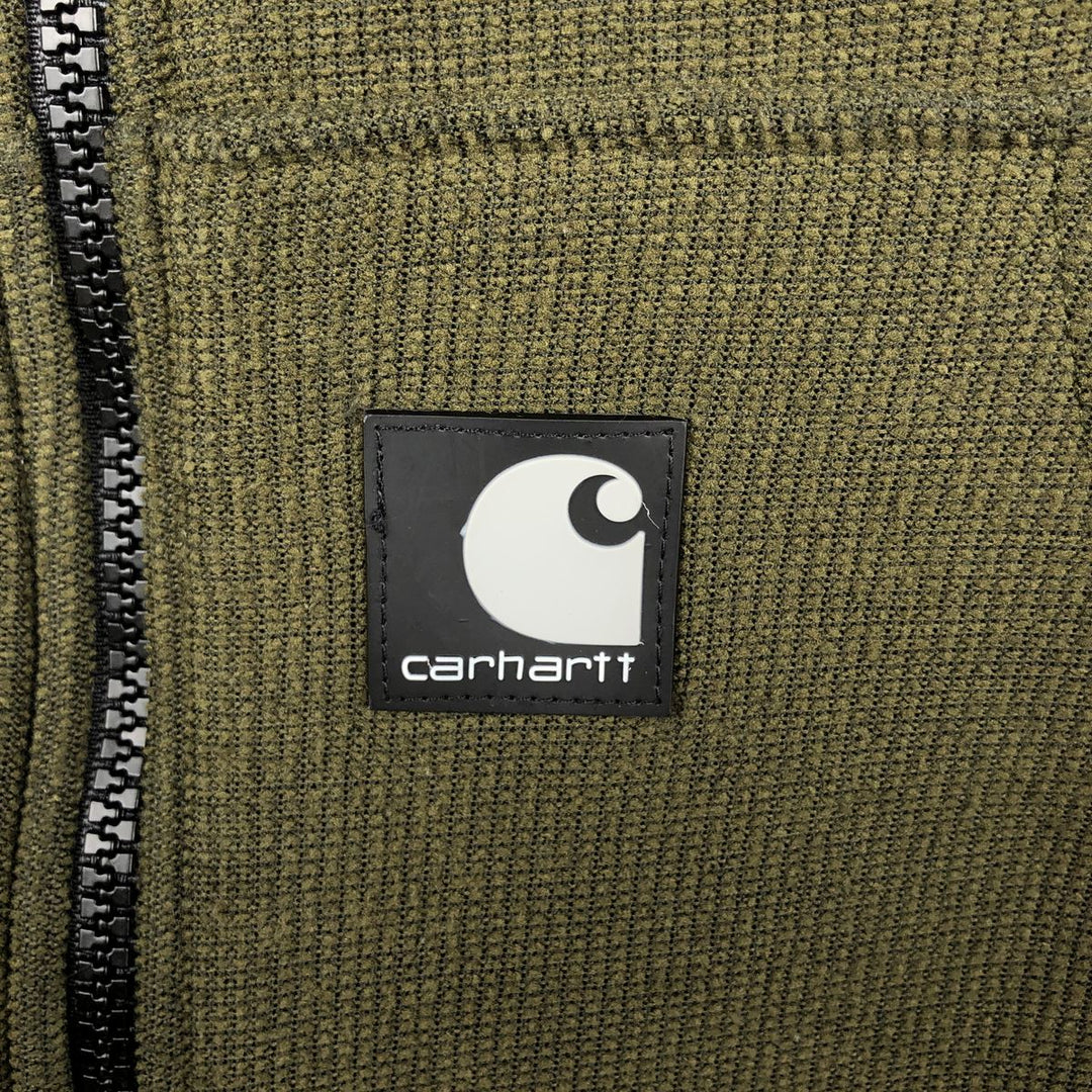 Carhartt fleece jacket, men's size XL (approx.) polyester Khaki type Vintage Second Hand