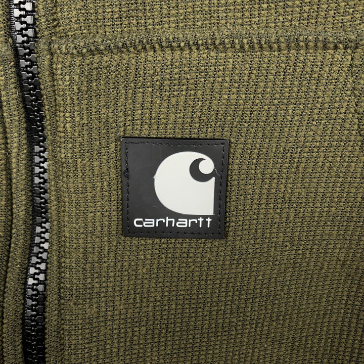 Carhartt fleece jacket, men's size XL (approx.) polyester Khaki type Vintage Second Hand