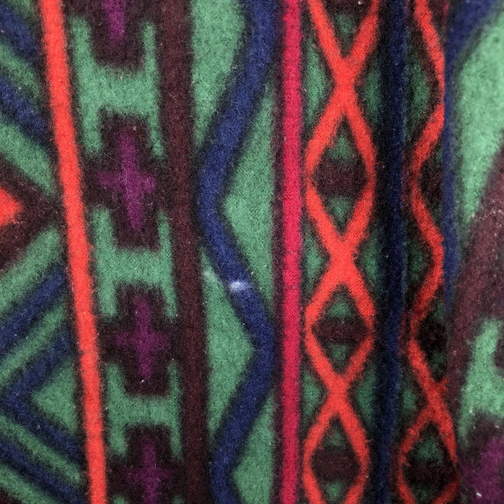 90'S TT&CO. SPORT all-over print Native Pattern fleece pullover, men's size L (approx.) polyester green type Vintage Second Hand