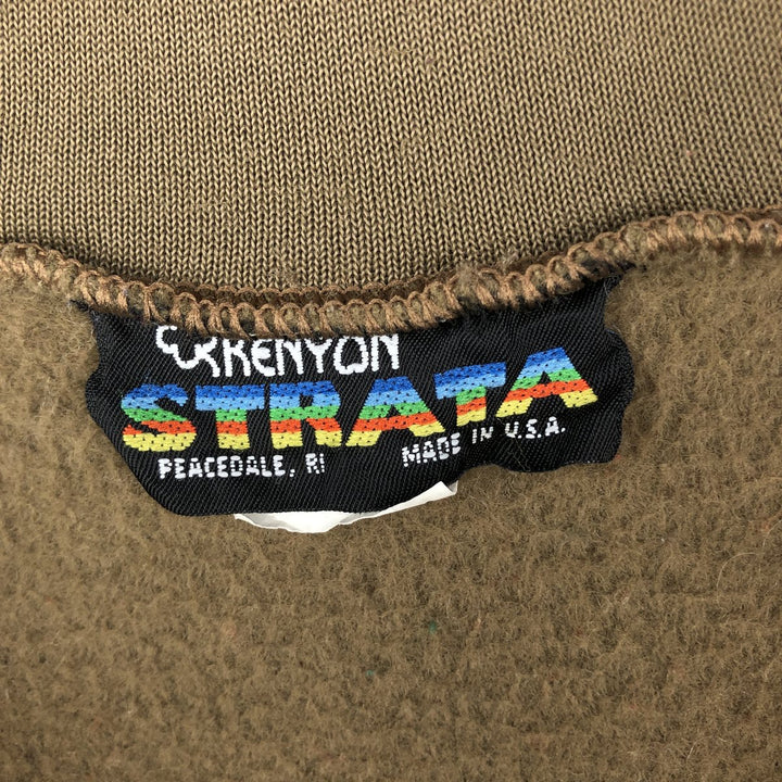 Kenyon Strata Half-Zip Fleece Pullover, Made in USA, Men's Size XL (approx.) polypropylene Khaki type brown Vintage Second Hand