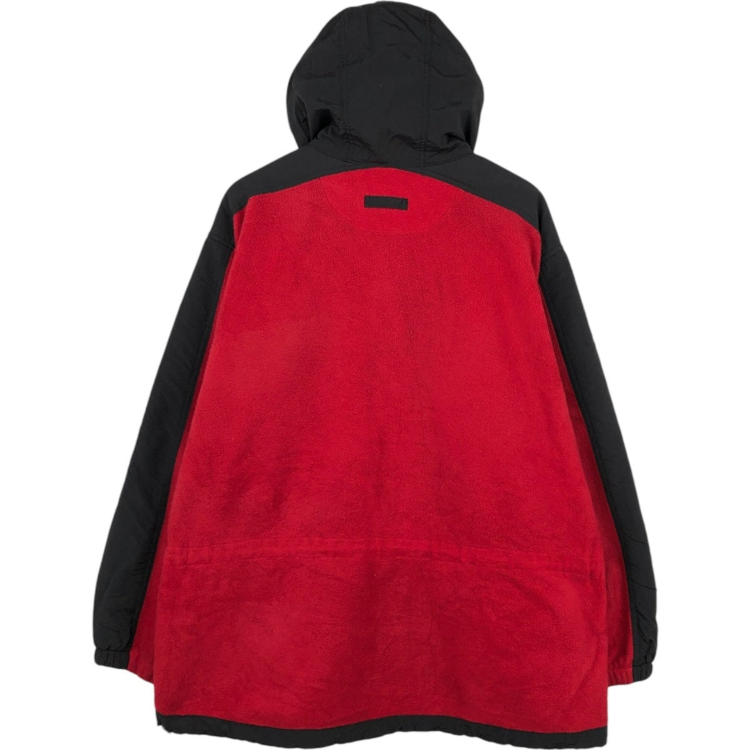 1990'S Eddie Bauer EBTEK Fleece Full-Zip Hoodie, Made in USA, Men's Size XL (Equivalent), Vintage polyester red type Vintage Second Hand
