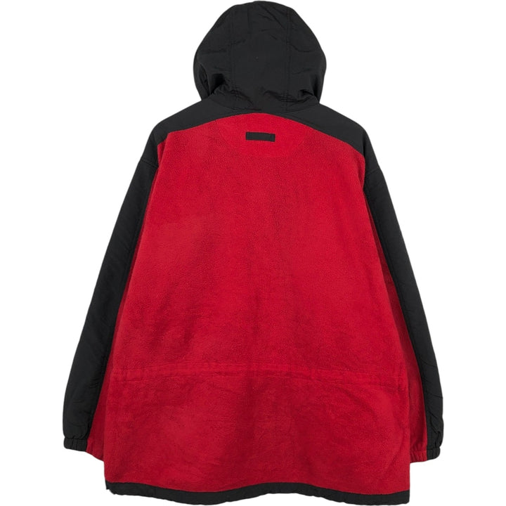 1990'S Eddie Bauer EBTEK Fleece Full-Zip Hoodie, Made in USA, Men's Size XL (Equivalent), Vintage polyester red type Vintage Second Hand